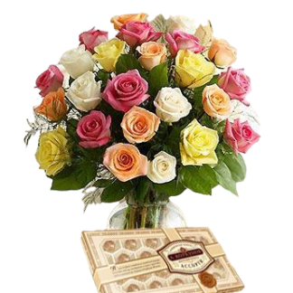 25 colorful roses with chokolates | Flower Delivery Kamensk-Uralsky